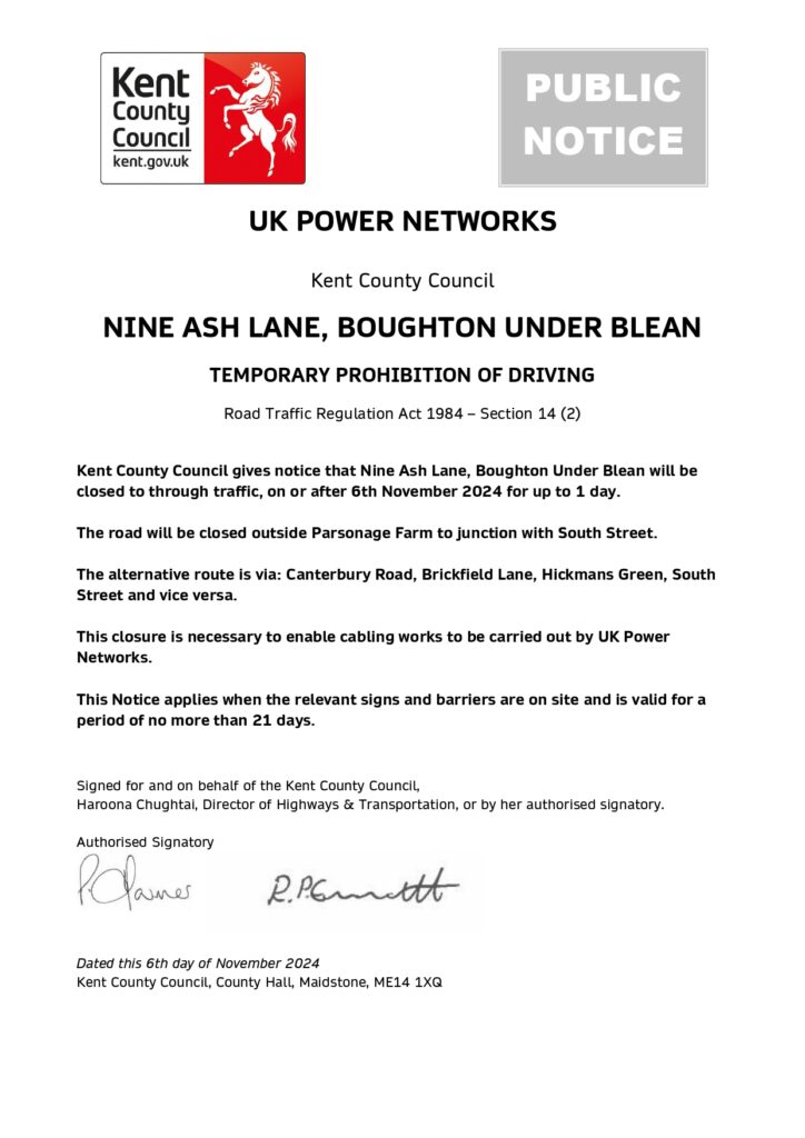 Public Notice Nine Ash Lane