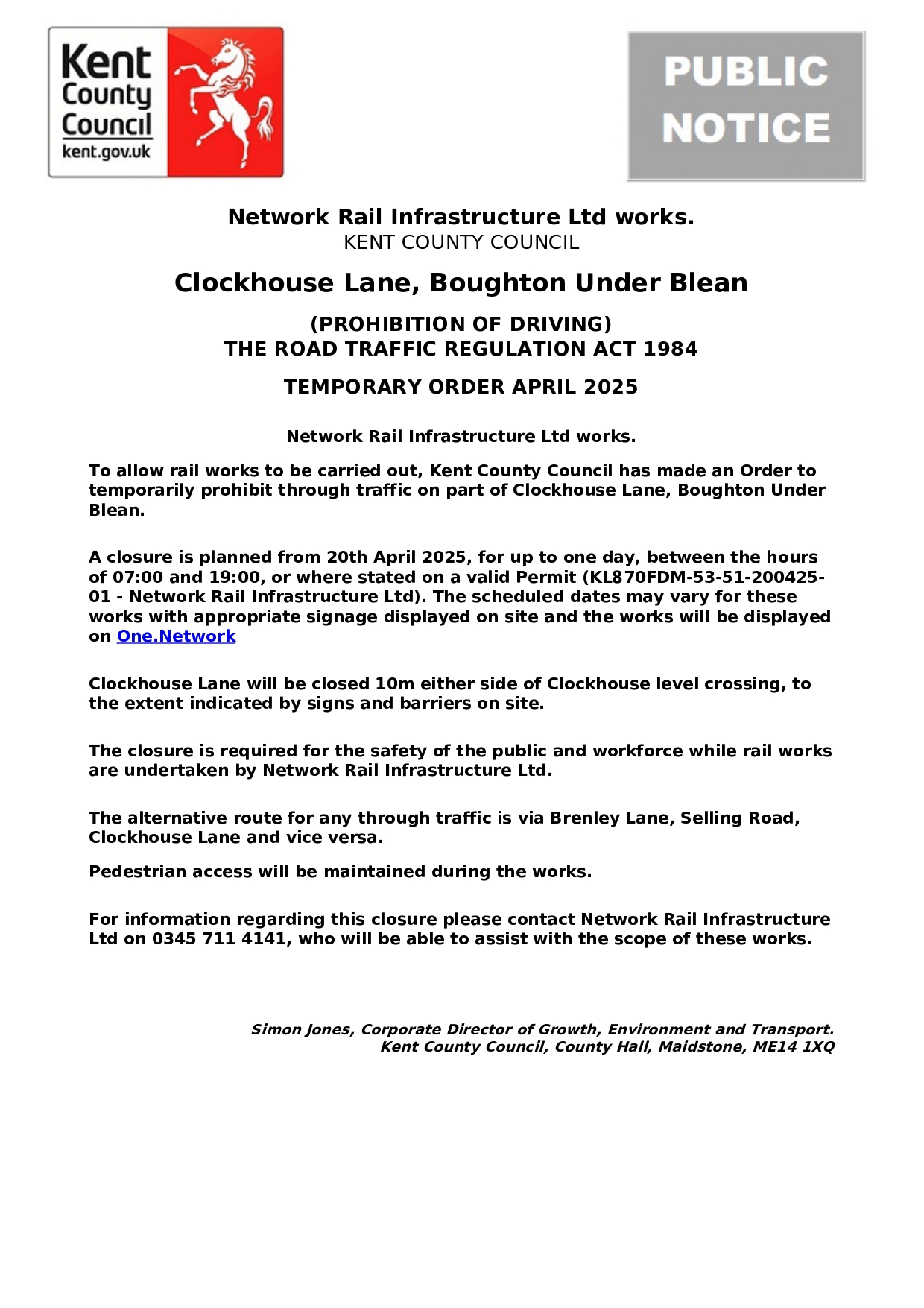 Public Notice Clockhouse Lane Page 0001